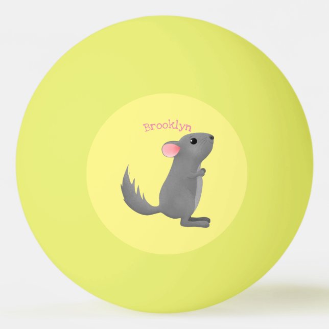 Balle De Ping Pong Illustration de chinchilla gris mignon (Devant)