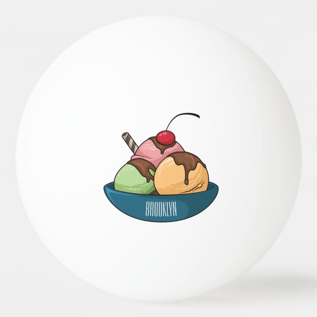 Balle De Ping Pong Illustration de crème glacée (Devant)