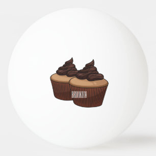 Balle De Ping Pong Illustration de Cupcake