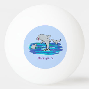 Balle De Ping Pong Illustration de dauphins heureux adorables