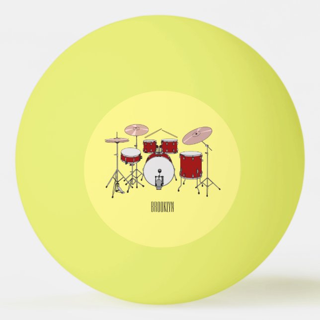 Balle De Ping Pong Illustration de kit de batterie (Devant)