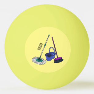 Balle De Ping Pong Illustration de la bande dessinée Broom & mop