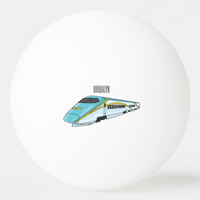 Balle De Ping Pong Illustration de la bande dessinée d'un train à bal (Devant)