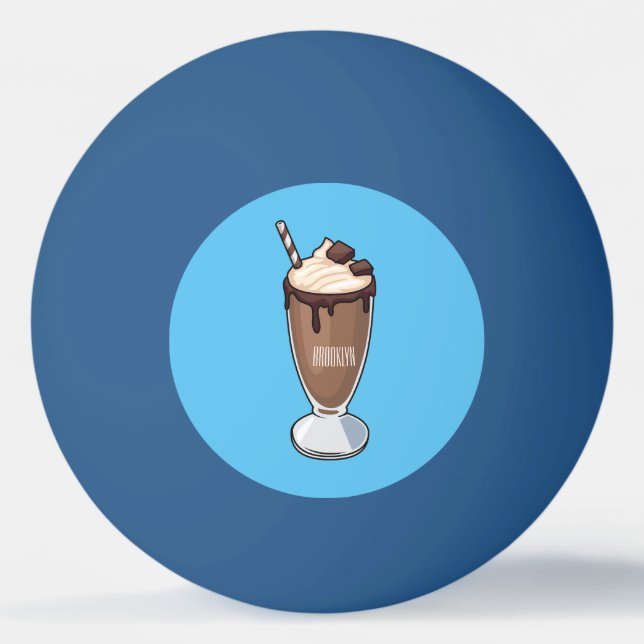 Balle De Ping Pong Illustration de milk-shake au chocolat (Devant)