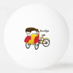 Balle De Ping Pong Illustration de pousse-pousse pédicab