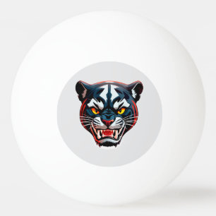 Balle De Ping Pong Illustration de tête de tigre agressif