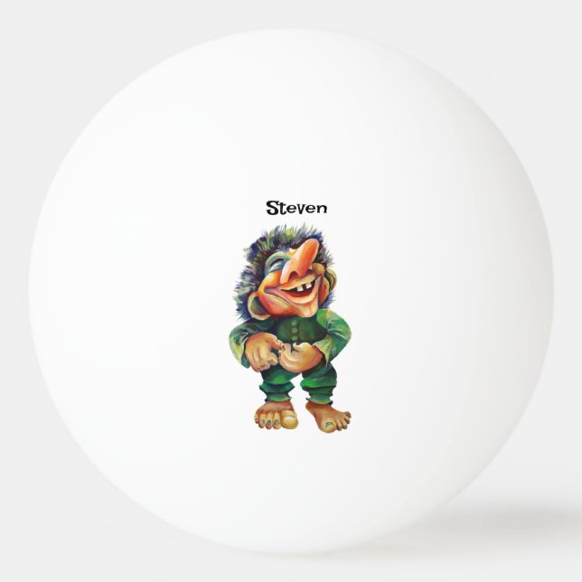 Balle De Ping Pong Illustration de troll drôle scandinave aquarelle (Devant)