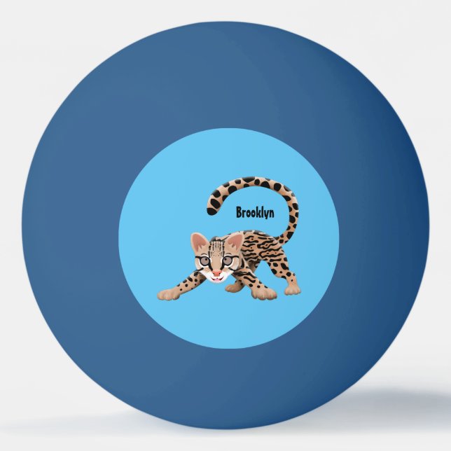 Balle De Ping Pong Illustration d'ocelot mignon (Devant)