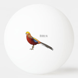 Balle De Ping Pong Illustration d'oiseau de faisan doré