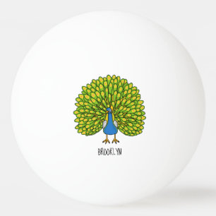Balle De Ping Pong Illustration d'oiseau de paon brillant
