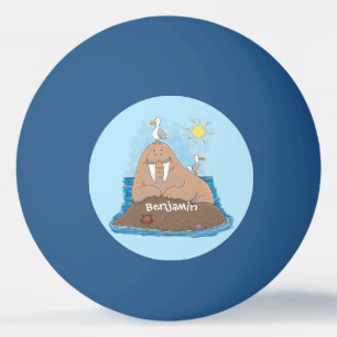 Balle De Ping Pong Illustration drôle de morse joyeux