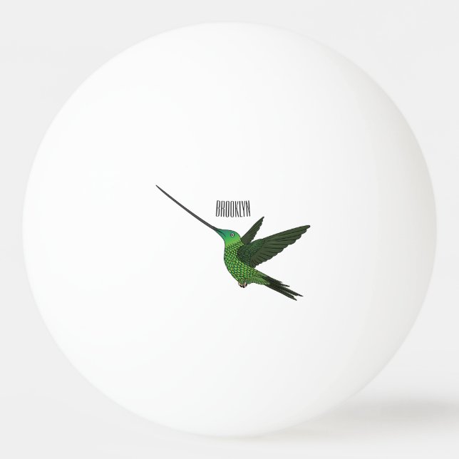 Balle De Ping Pong Illustration d'un colibri à bec épée (Devant)