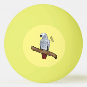 Balle De Ping Pong Illustration d'un perroquet gris en Afrique