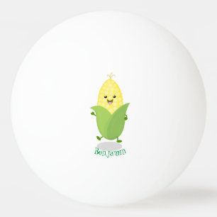 Balle De Ping Pong Illustration d'une caricature de maïs joyeux