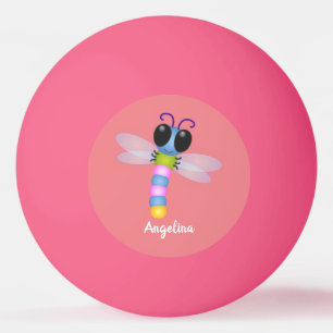 Balle De Ping Pong Illustration d'une libellule bleu et rose
