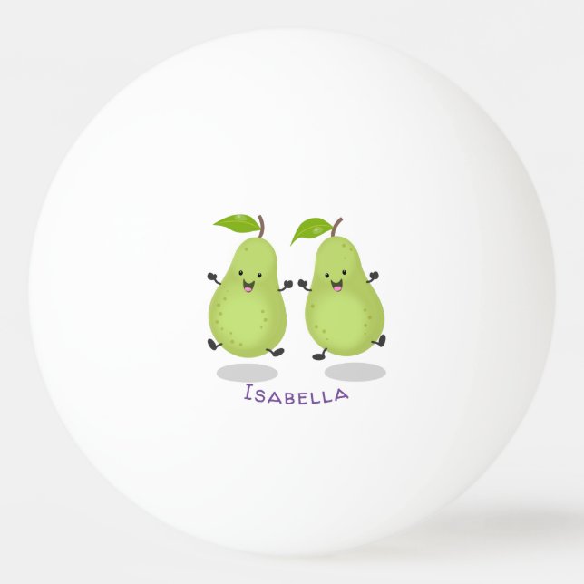 Balle De Ping Pong Illustration d'une paire de poires mignonne (Devant)