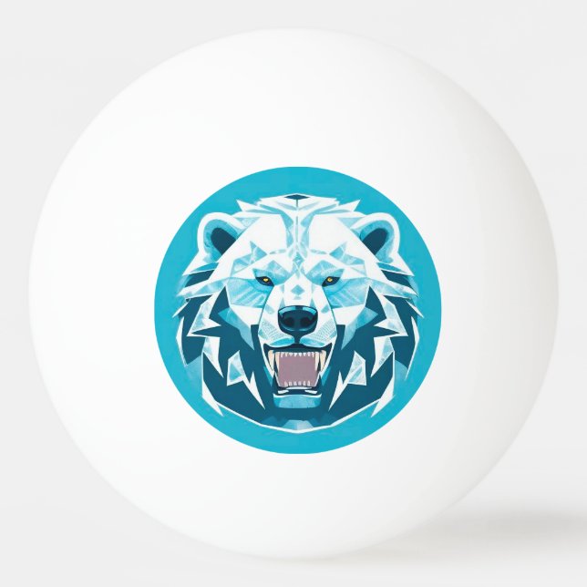 Balle De Ping Pong Illustration géométrique de l'ours polaire (Devant)