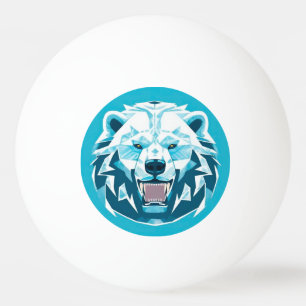 Balle De Ping Pong Illustration géométrique d'ours polaire féroce