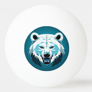 Balle De Ping Pong Illustration géométrique d'ours polaire féroce