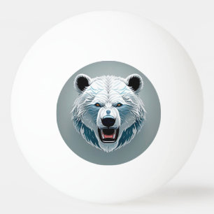 Balle De Ping Pong Illustration géométrique d'ours polaire féroce
