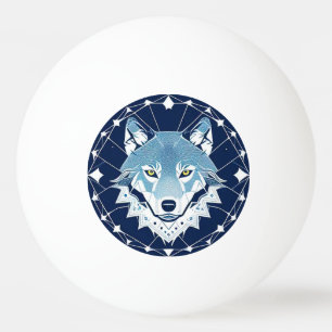 Balle De Ping Pong Illustration géométrique d'un loup