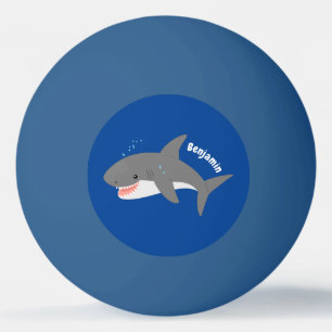 Balle De Ping Pong Illustration joyeuse du grand requin blanc