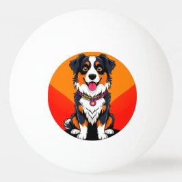 Balle De Ping Pong Illustration Joyful Cartoon Dog
