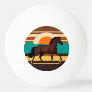 Balle De Ping Pong Illustration vintage d'un cheval