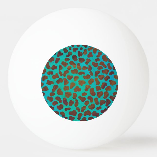 Balle De Ping Pong Impression Brown et Turquoise dalmate (Devant)