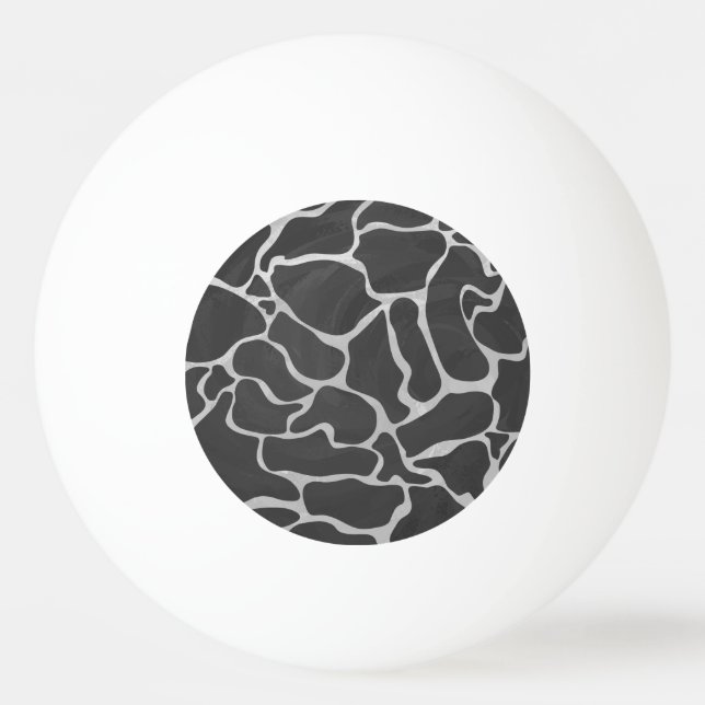 Balle De Ping Pong Impression Giraffe noir et gris clair (Devant)