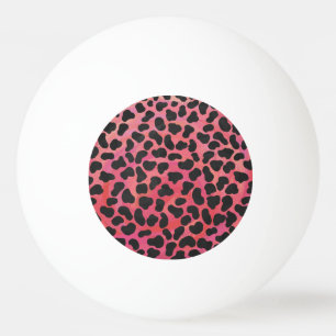 Balle De Ping Pong Impression noire et rouge dalmate