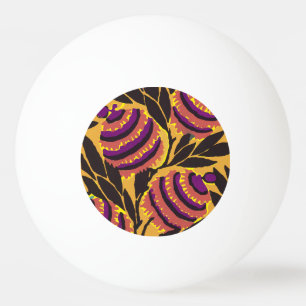 Balle De Ping Pong Imprimé floral violet et sarcelle maximaliste vibr