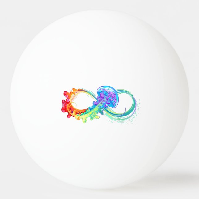 Balle De Ping Pong Infinity avec Rainbow Jellyfish (Devant)