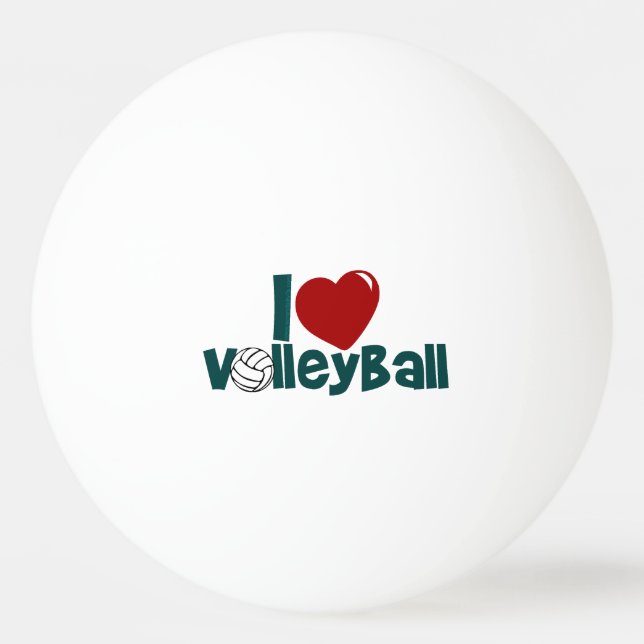 Balle De Ping Pong J'adore le volley-ball (Devant)