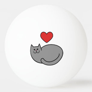 Balle De Ping Pong J'aime les chats