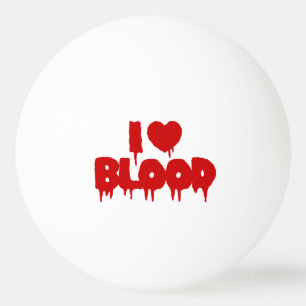 BALLE DE PING PONG JE COEUR [AMOUR] SANG