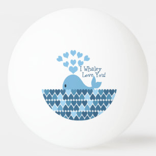 Balle De Ping Pong Je T'Aime Whaley ! Bleu