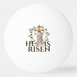 Balle De Ping Pong Jésus Il est ressuscité Croix de bois de Pâques
