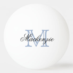 Balle De Ping Pong Jeu classique Nom du monogramme Script bleu init