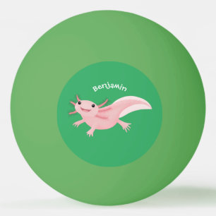 Balle De Ping Pong Joli axolotl rose heureux