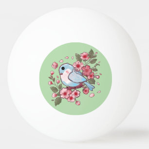 Balle De Ping Pong Joli bleu de printemps et aquarelle de fleurs de c