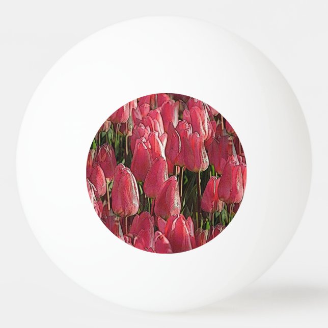 Balle De Ping Pong Jolie tulipe rose (Devant)