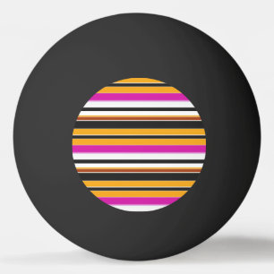 Balle De Ping Pong Jolies rayures noires orange