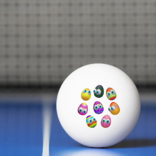 Balle De Ping Pong Jolis œufs de Pâques de dessin animé drôles