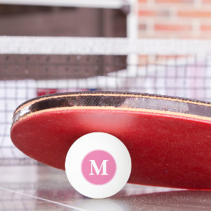Balle De Ping Pong Joueur Entraîneur Monogramme Girl Rose Table biè