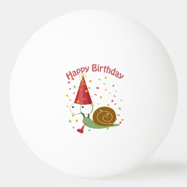 Balle De Ping Pong Joyeux anniversaire ! Escargot Confetti (Devant)