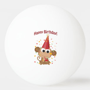 Balle De Ping Pong Joyeux anniversaire ! Singe Confetti