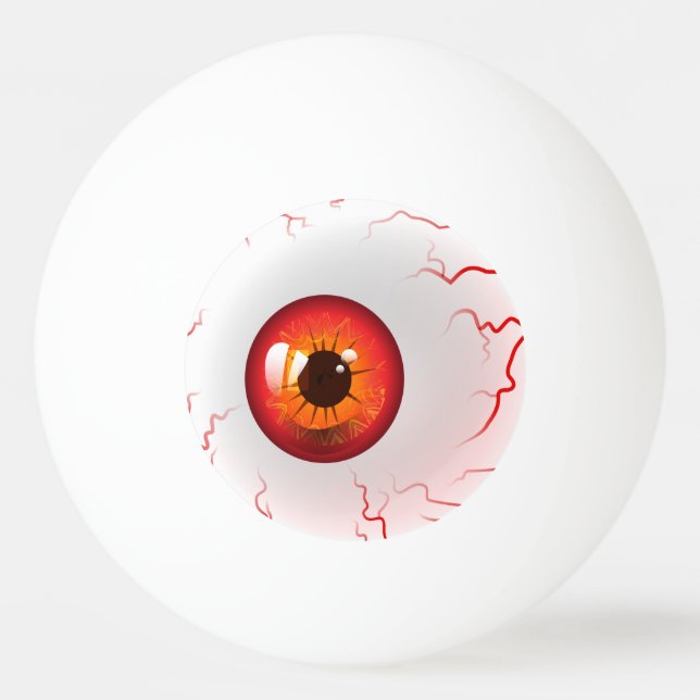 Balle De Ping Pong Joyeux Halloween ! Éffrayant Red Eyeball (Dos)