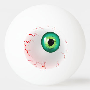 Balle De Ping Pong Joyeux Halloween ! Eyeball vert éffrayant