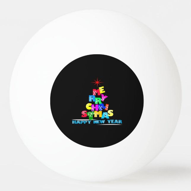 Balle De Ping Pong Joyeux Noël Bonne année (Devant)